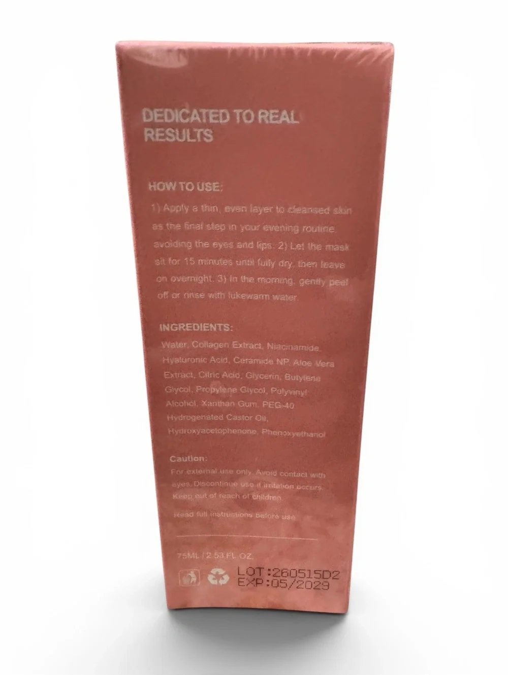 Korean Beauty Collagen Night Wrapping Mask 75mL Hydrating Overnight Face Mask